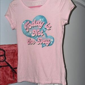 Wonder Nation Pink Tee with Blue Heart Design